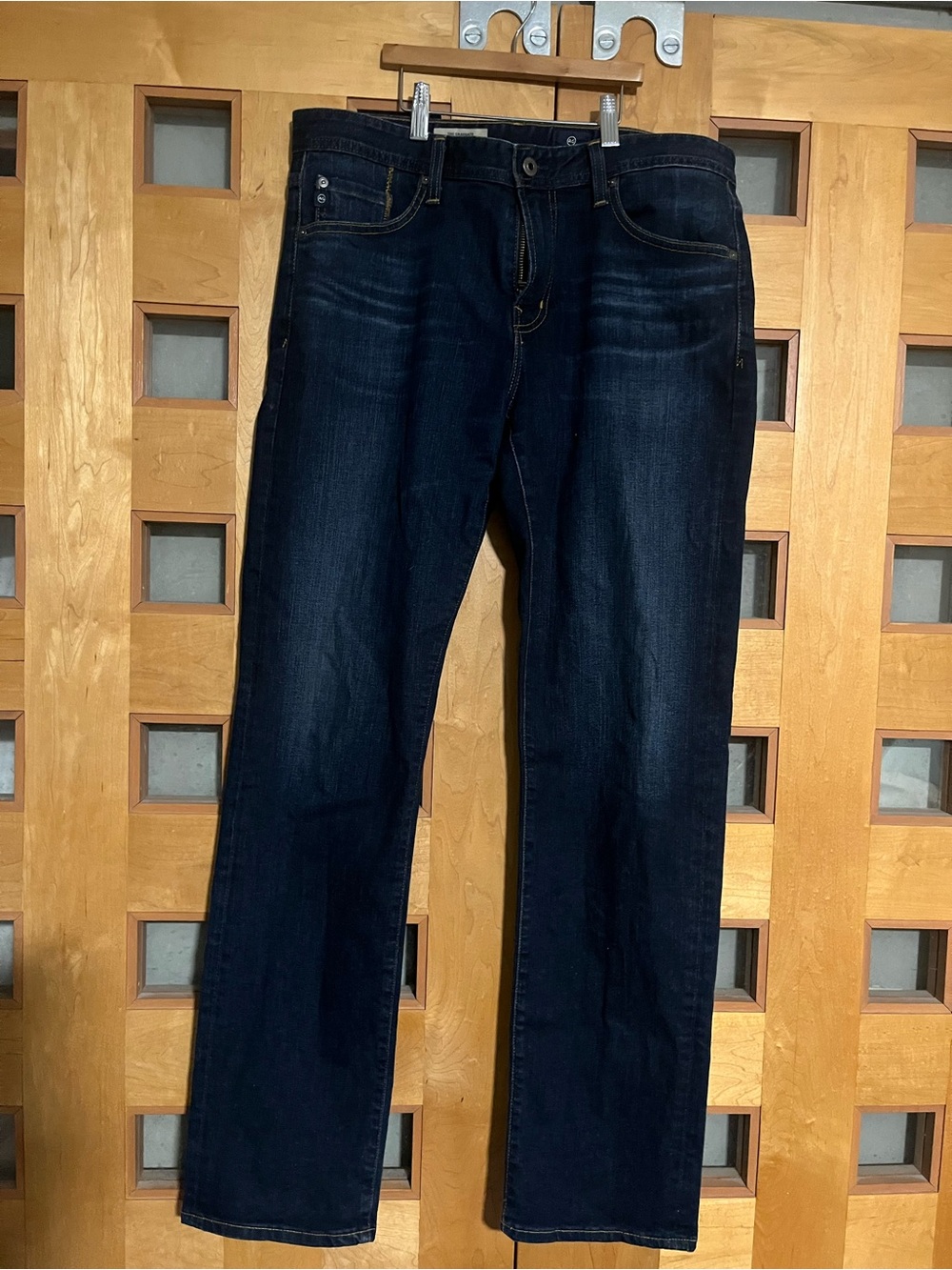 Ag Adriano Goldschmied Men's Navy Slim Straight Jeans